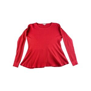 Vila Milano Red Ribbed Peplum Knit‎ Sweater Top XL